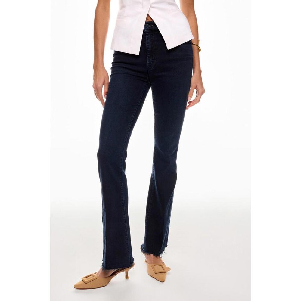 MOTHER Blue The Weekender Fray Jeans Size 31 (Holes)